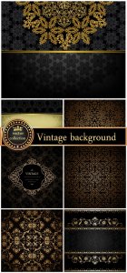  Black vintage backgrounds vector backgrounds with patterns 
