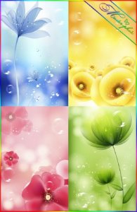  Набор многослойных PSD исходников для фотошопа - Colour_Flowers 