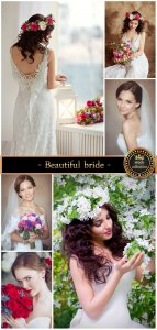  Beautiful bride with flowers - stock photos 