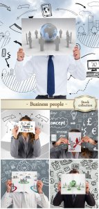  Business people showing a card - Stock photo 