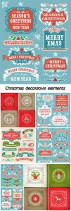  Christmas decorative elements, vector backgrounds 