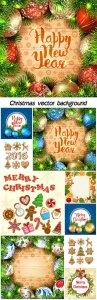  Christmas vector background with Christmas decorations and balloons 