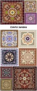  Bandana with a pattern in the Moorish style, with colorful mandala 